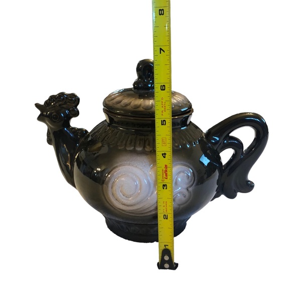 Rooster Shaped Glazed Pottery Tea Pot - Picture 8 of 9